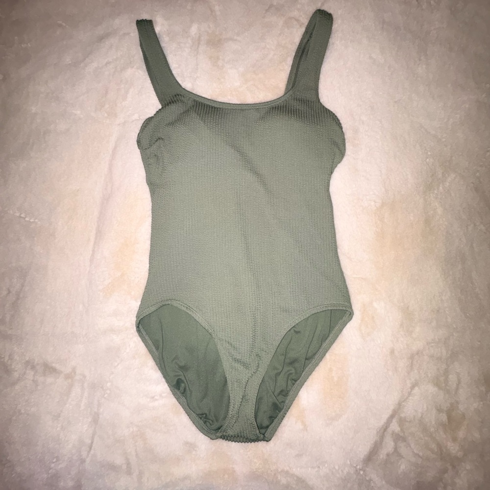 Time and Tru Sage Green Textured One-Piece